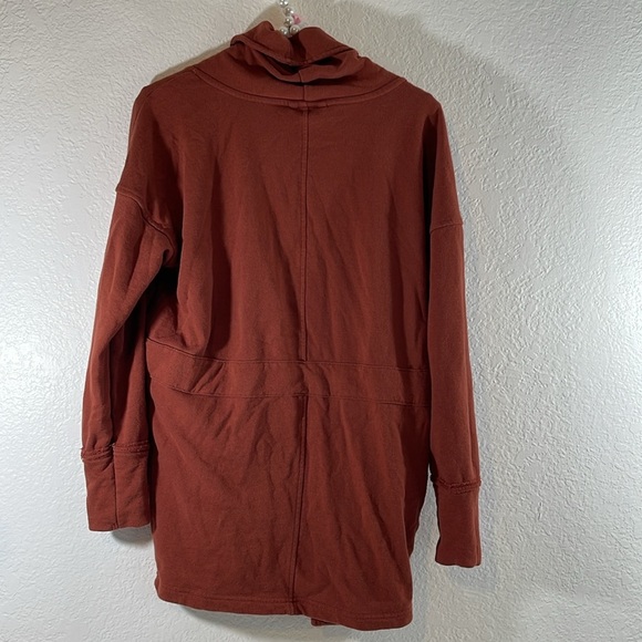 KNOX ROSE Jacket Drape Front Long Sleeve With Pockets Fiery Brown Size XS - Picture 6 of 11